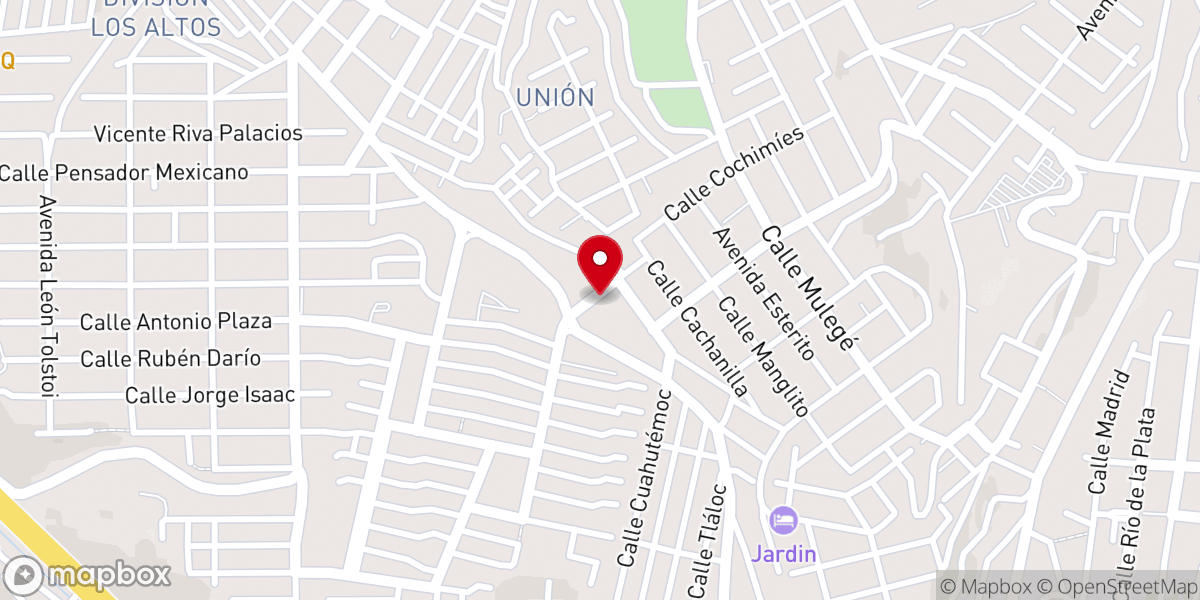 Map showing location of Parroquia Corpus Christi