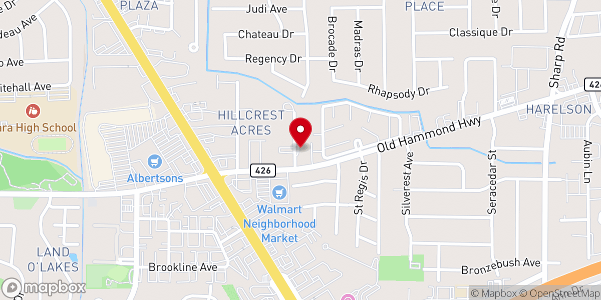 Map showing location of Chinese Christian Church of Baton Rouge