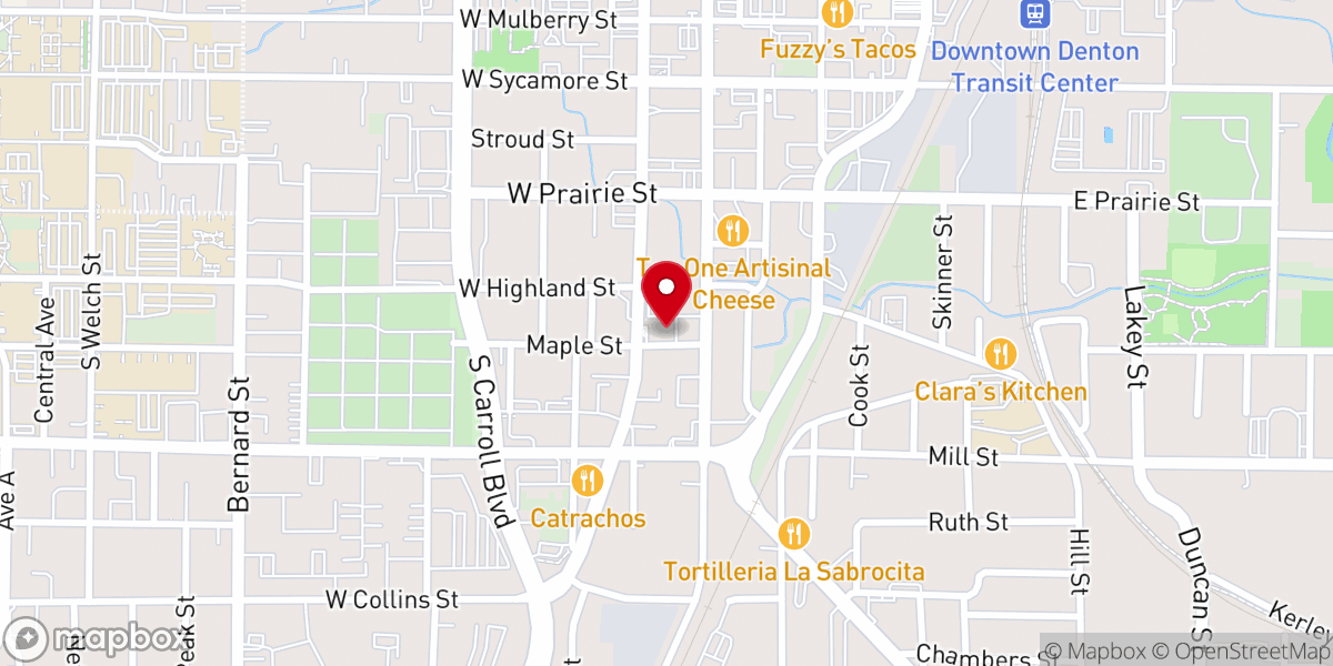 Map showing location of Praise Tabernacle Worship Center
