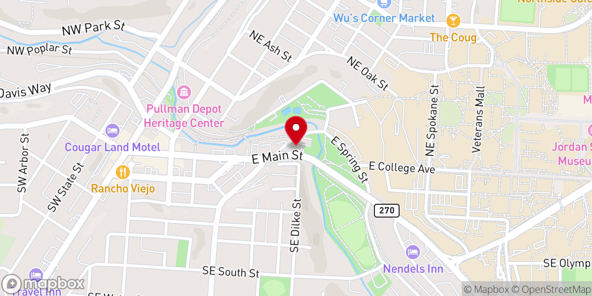 Map showing location of Brelsford WSU Visitor Center