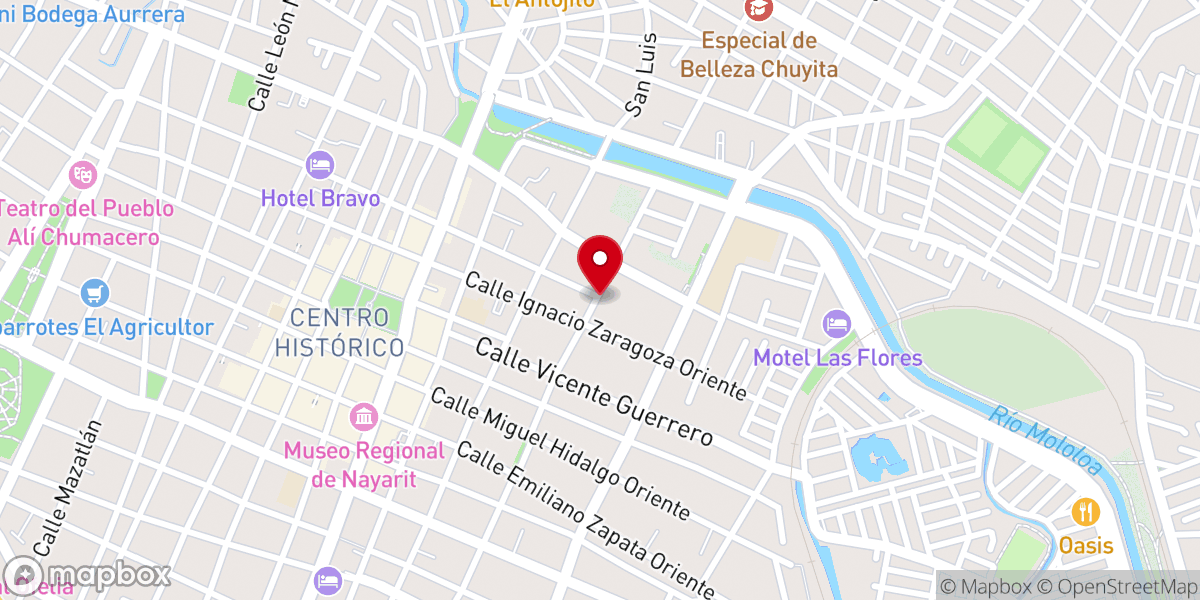 Map showing location of Santuario De Guadalupe
