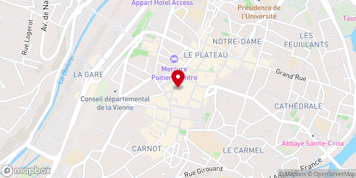 Map showing location of Cure de Saint-Porchaire