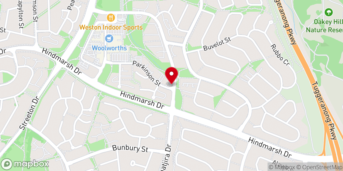 Map showing location of Canberra Church of Christ