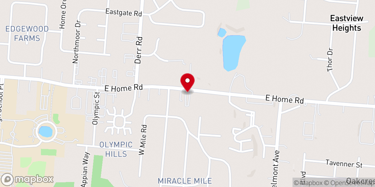 Map showing location of Abundant Life Church