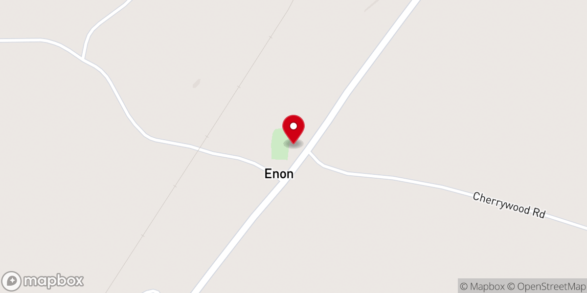 Map showing location of Enon Baptist Church