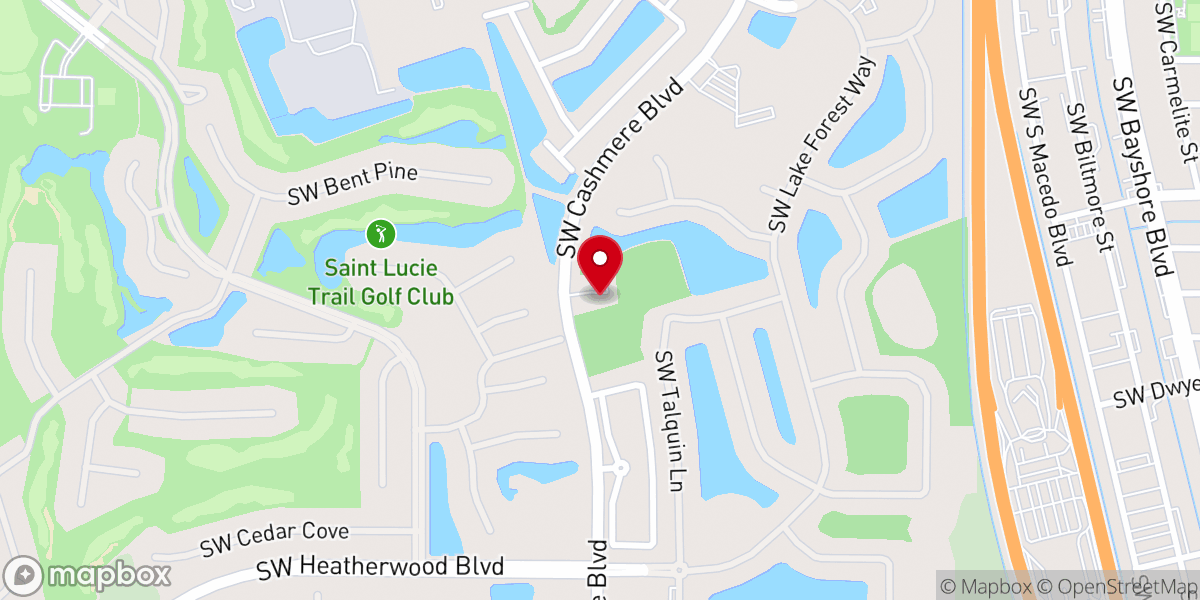 Map showing location of Port Saint Lucie Korean Church