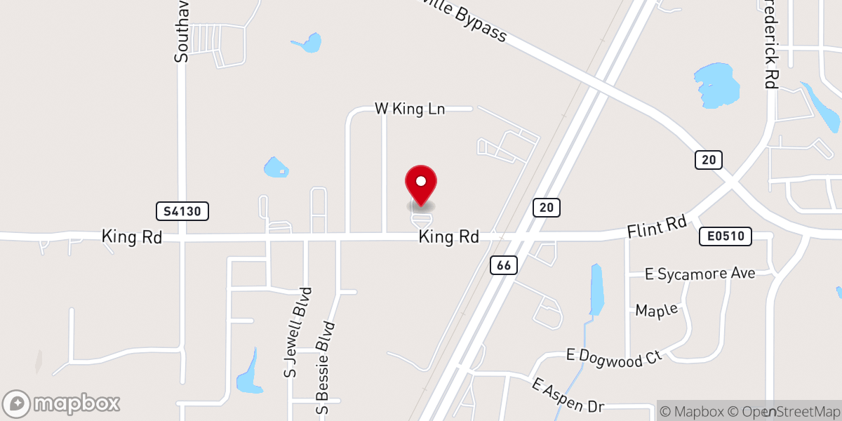 Map showing location of King Road Baptist Church