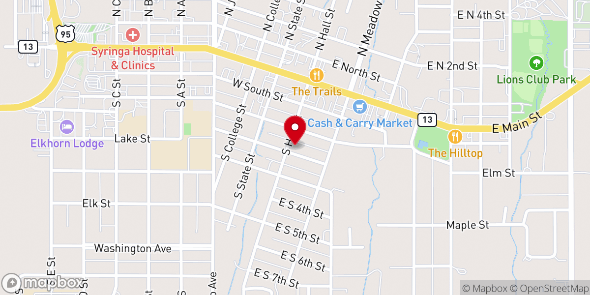 Map showing location of Holy Trinity Episcopal Church