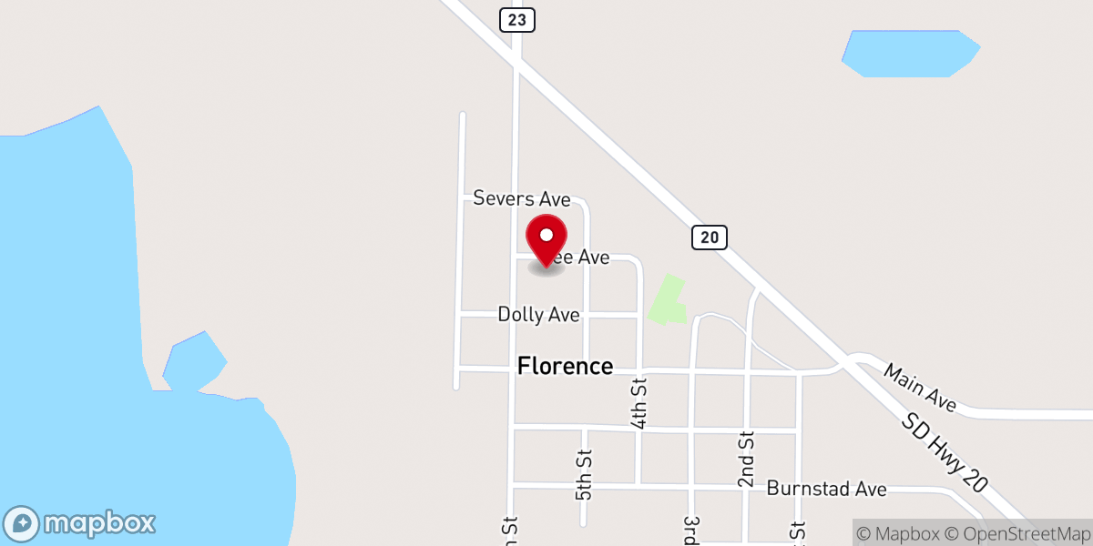 Map showing location of New Helgen Lutheran Church