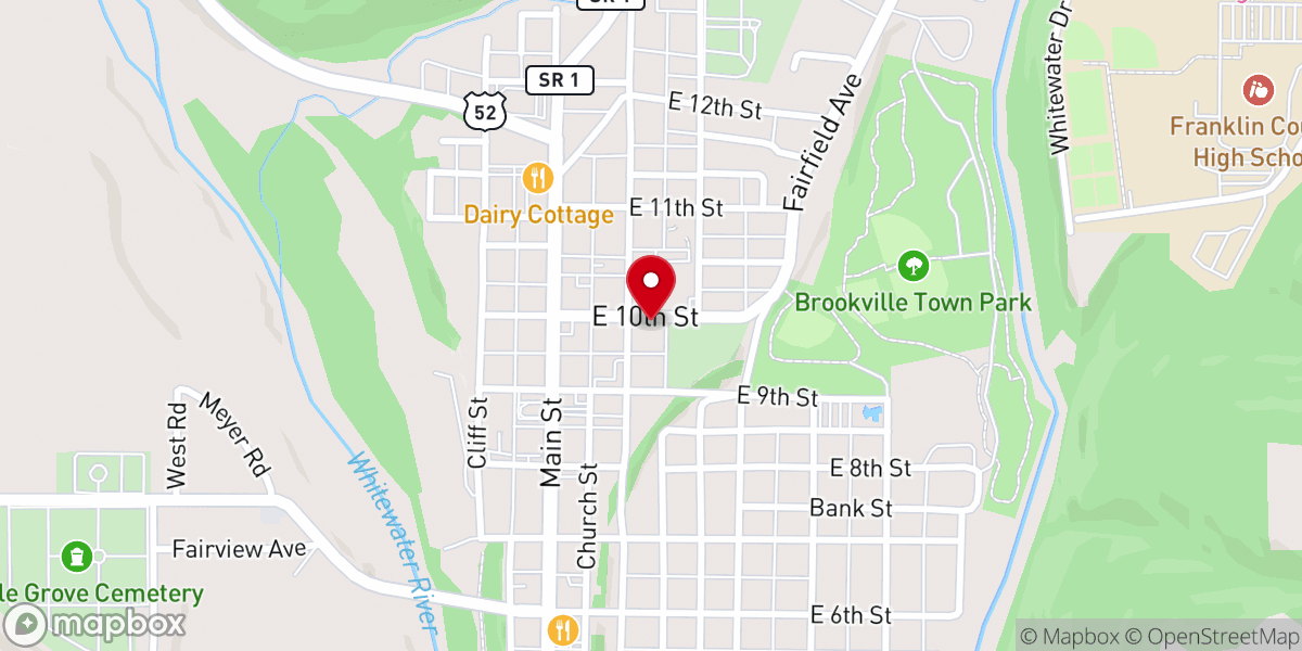 Map showing location of Brookville Church of Christ