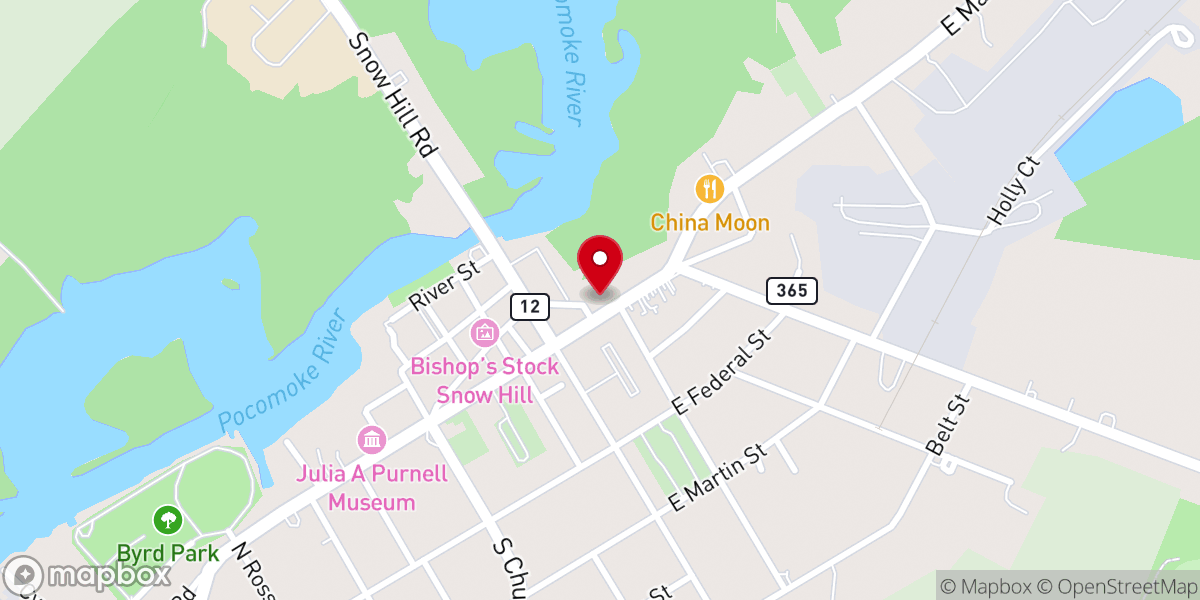 Map showing location of River House Inn - CLOSED