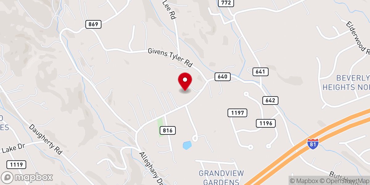 Map showing location of Real Life Ministries, Salem VA (COGOP)