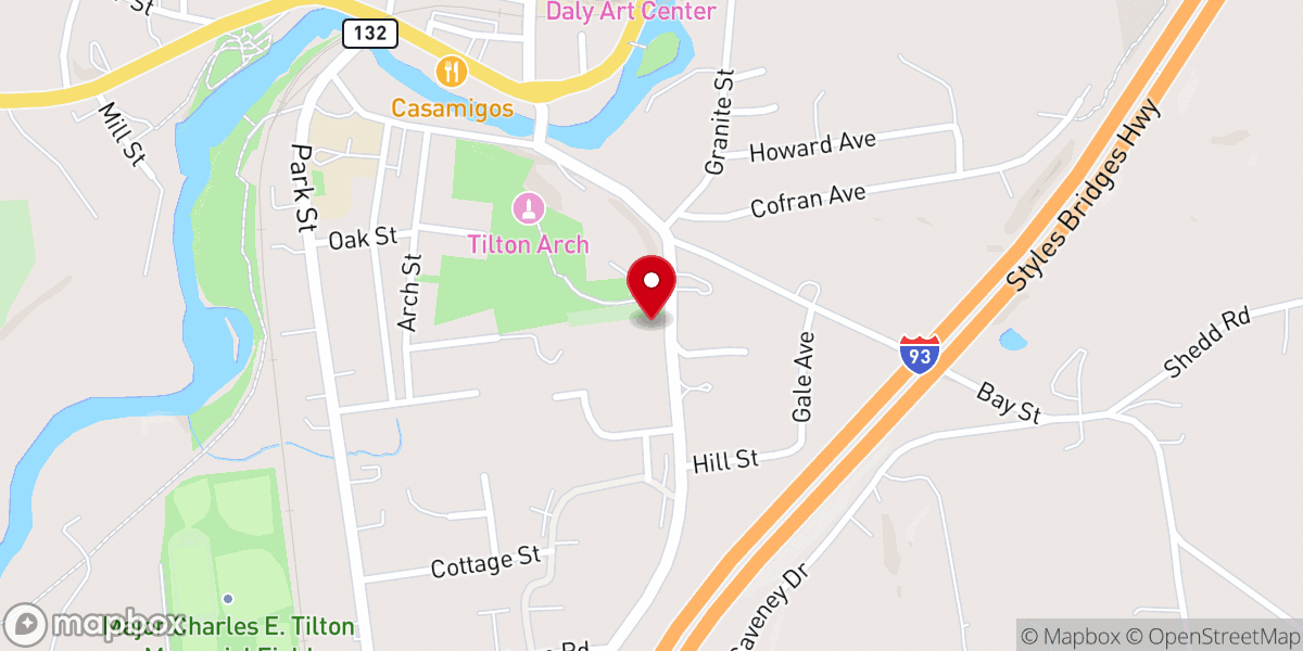 Map showing location of Memorial Arch of Tilton