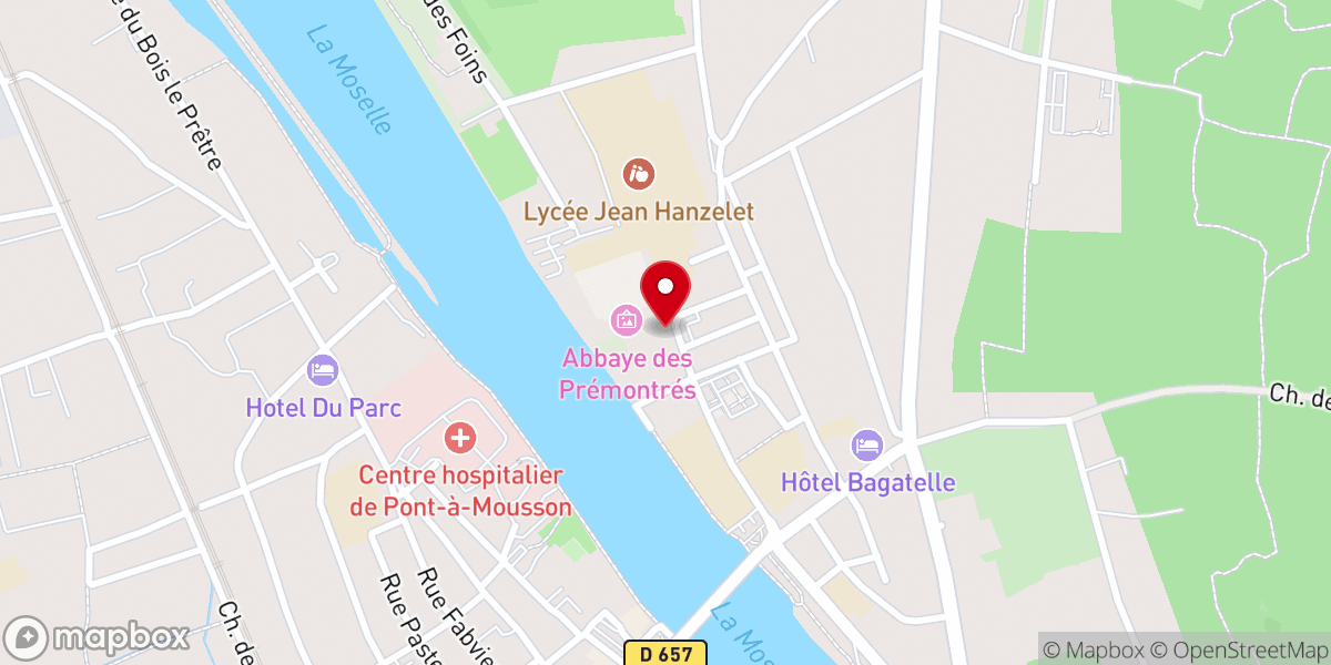 Map showing location of Abbaye des Prémontrés