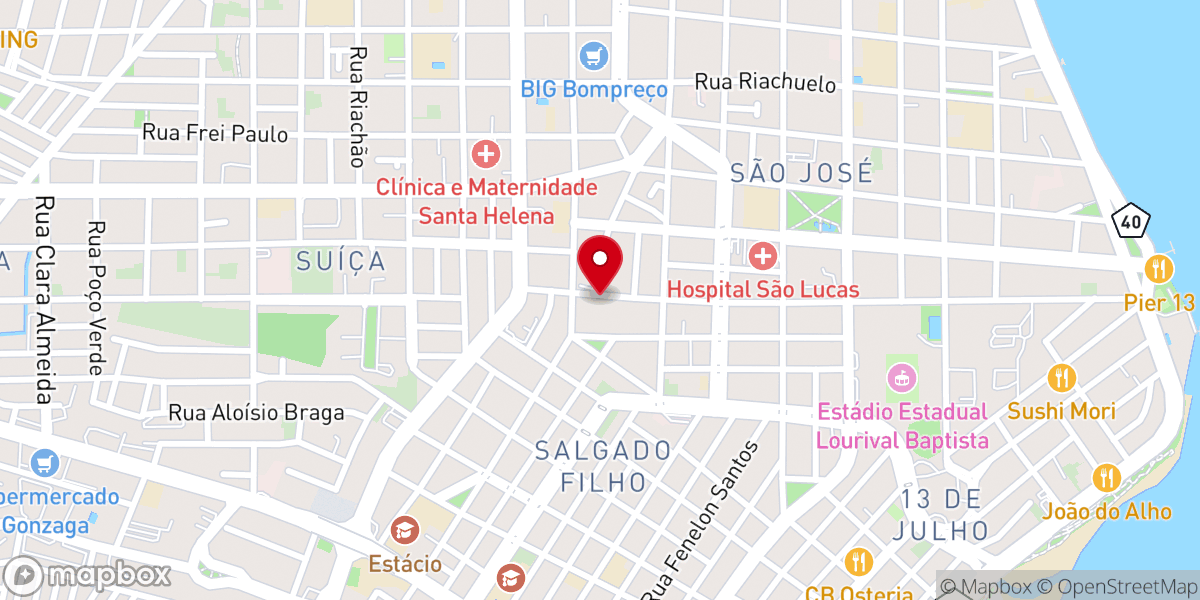 Map showing location of Igreja Verbo da Vida Aracaju
