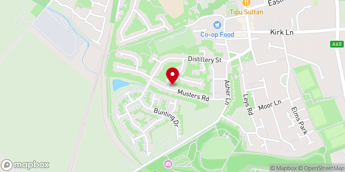 Map showing location of Ruddington Baptist Church
