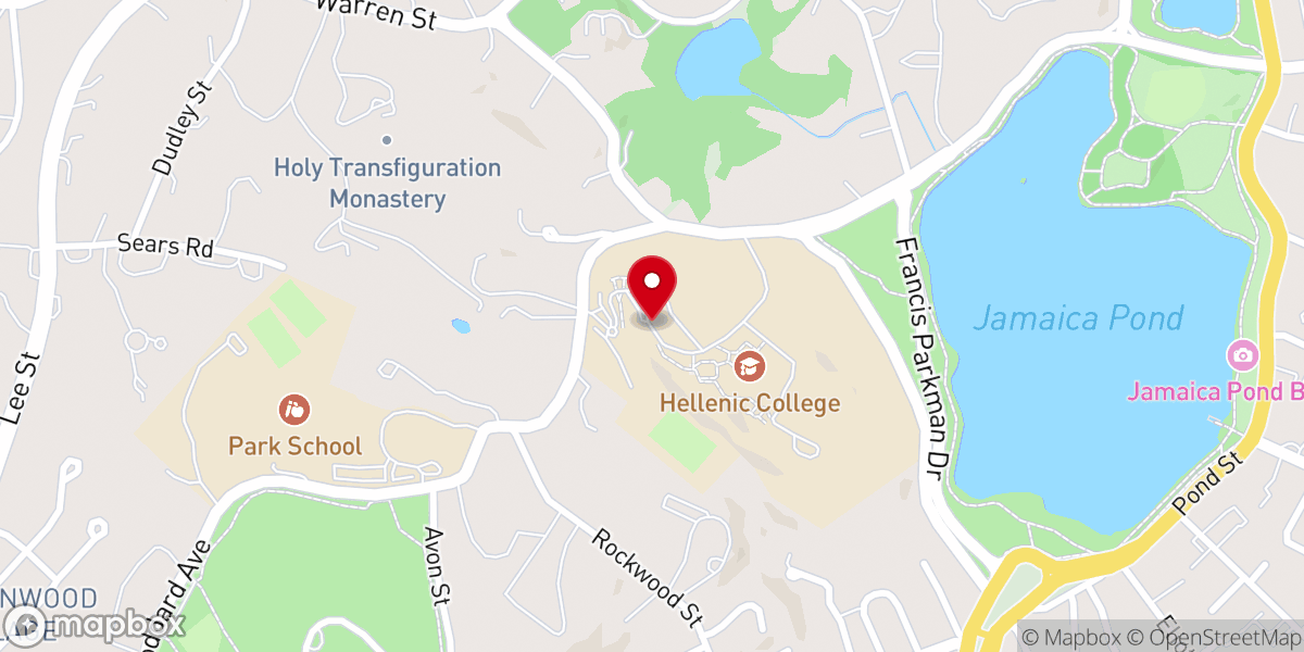Map showing location of Hellenic College and Holy Cross Greek Orthodox School Of Theology