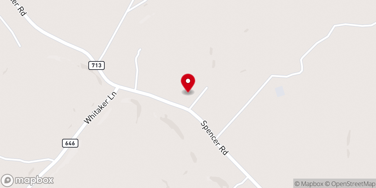 Map showing location of Upper Spencer Church of Christ
