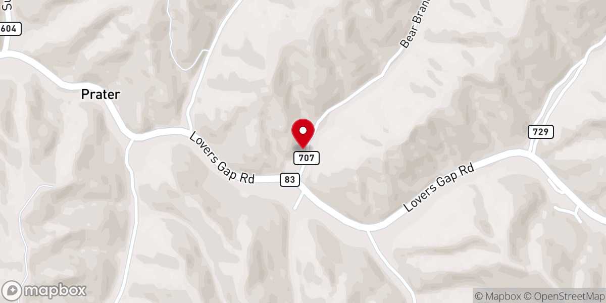 Map showing location of Little David Church