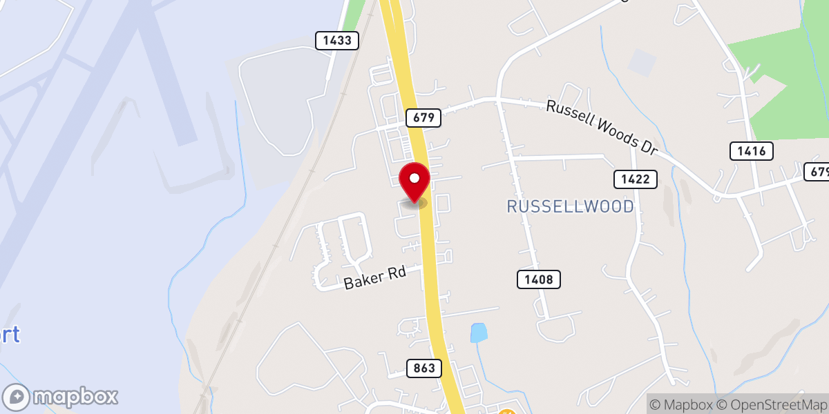 Map showing location of Flat Creek Baptist Church