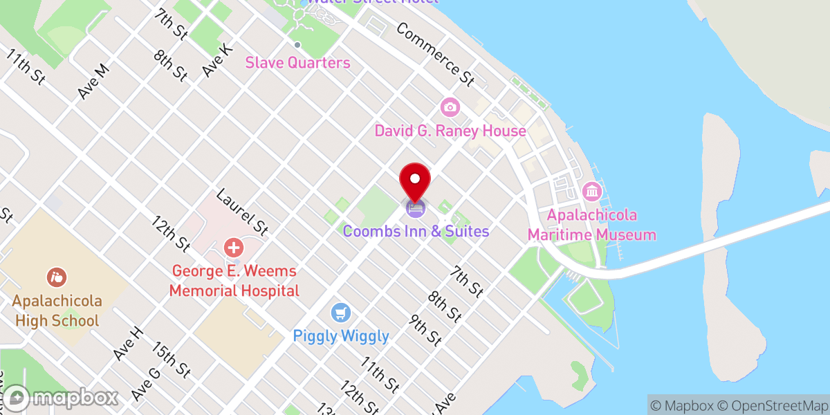 Map showing location of Coombs Inn & Suites