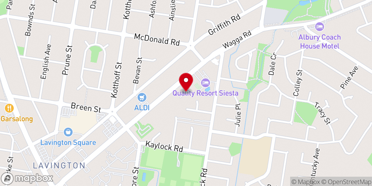 Map showing location of Albury Presbyterian Churches