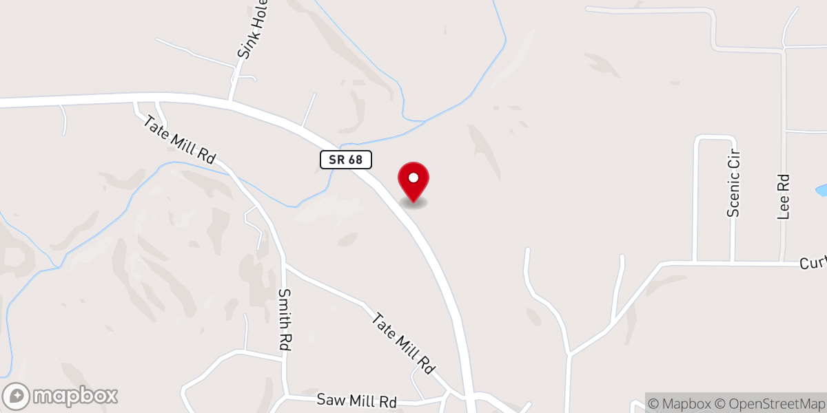 Map showing location of Tellico Plains Seventh-Day Adventist Church