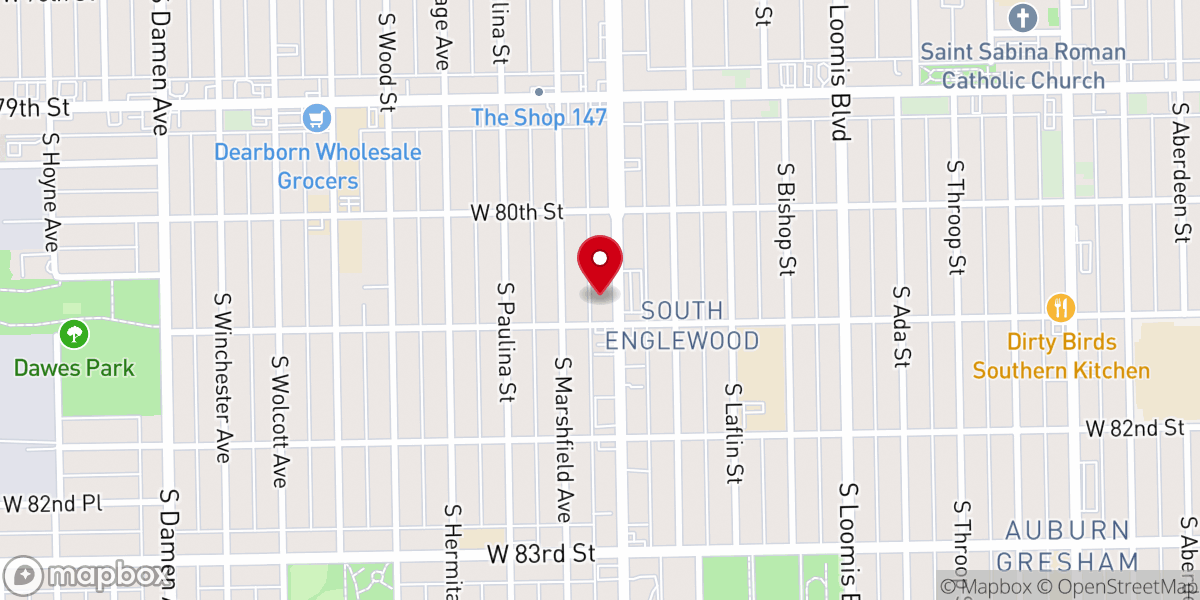 Map showing location of Trinity United Church Baptist