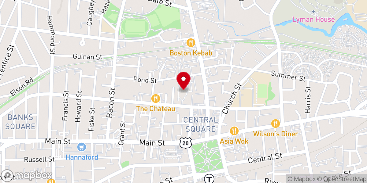 Map showing location of Ugandan Catholic Community in the Archdiocese of Boston