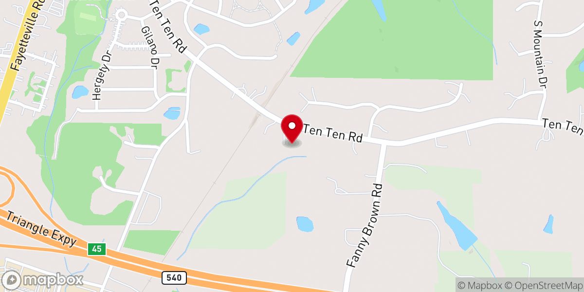 Map showing location of South Raleigh Bible Church