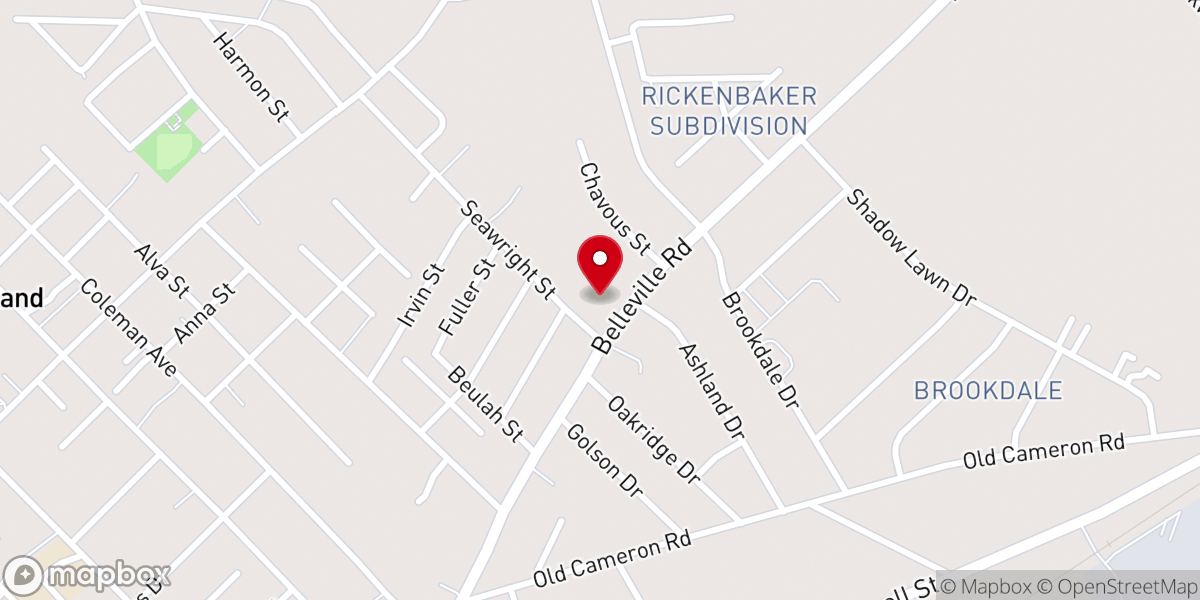 Map showing location of Cedar Grove AME Church
