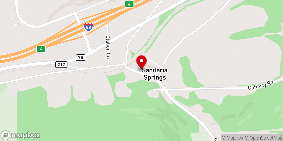 Map showing location of Sanitaria Springs United Methodist Church
