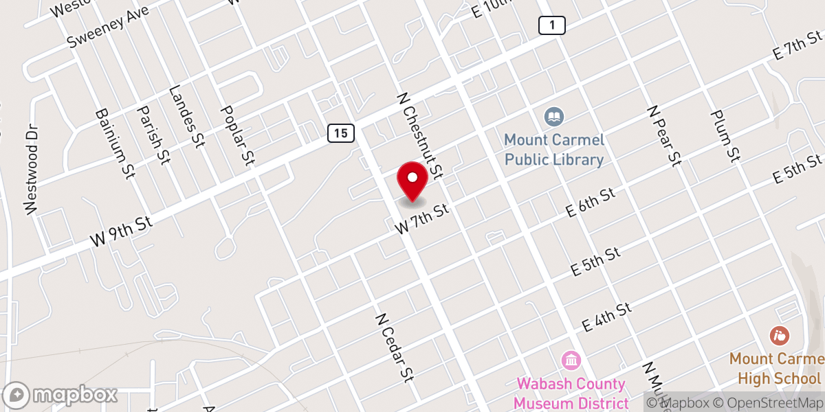 Map showing location of First Church of the Nazarene