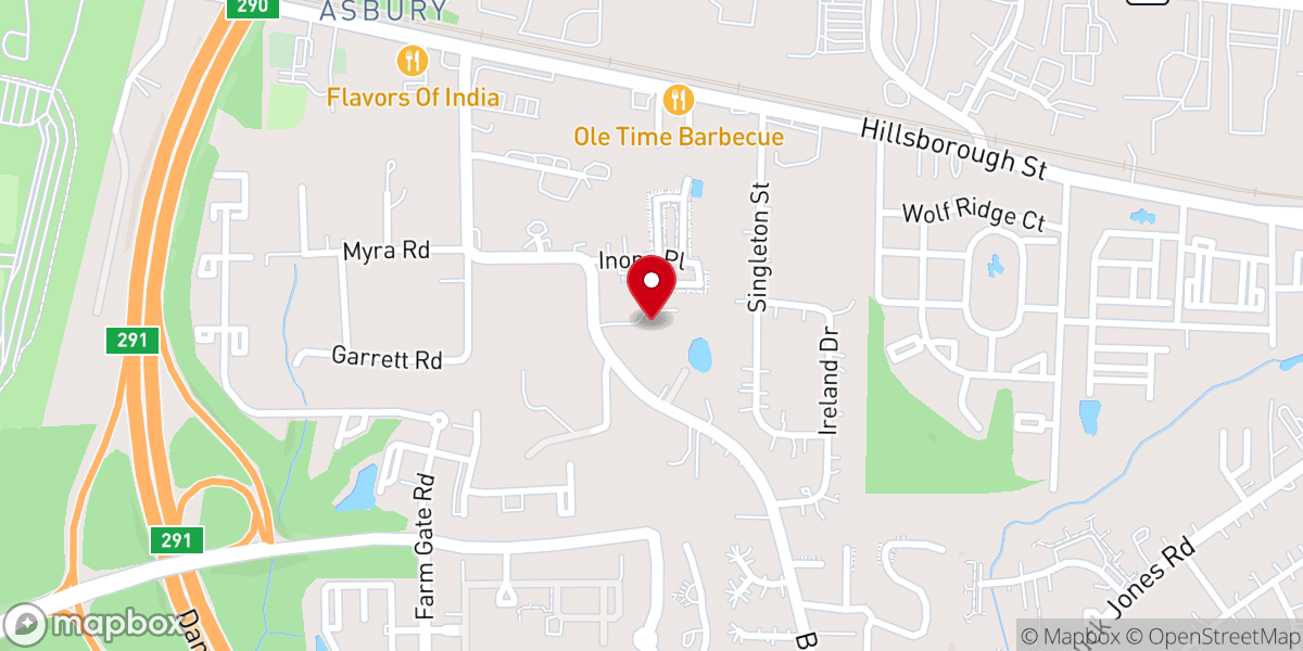 Map showing location of St Gregorios Indian Orthodox Church, Raleigh, NC
