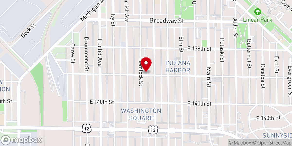 Map showing location of Greater First Church