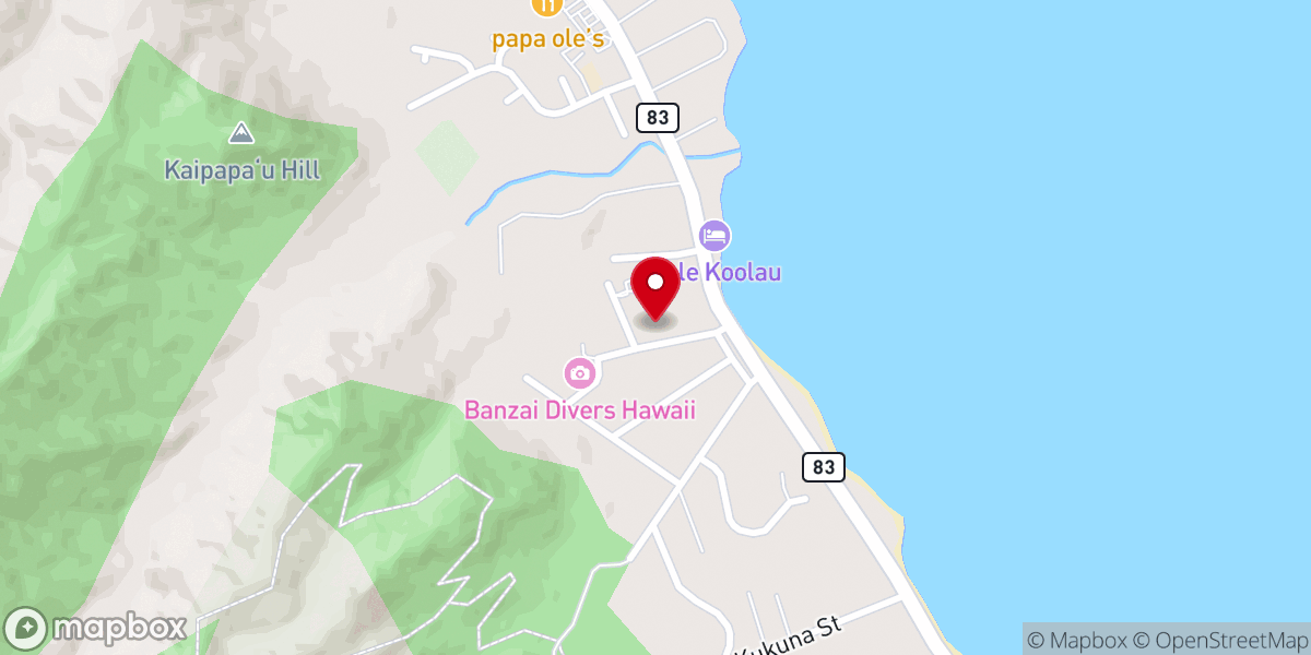 Map showing location of Hauula Seventh-day Adventist Church