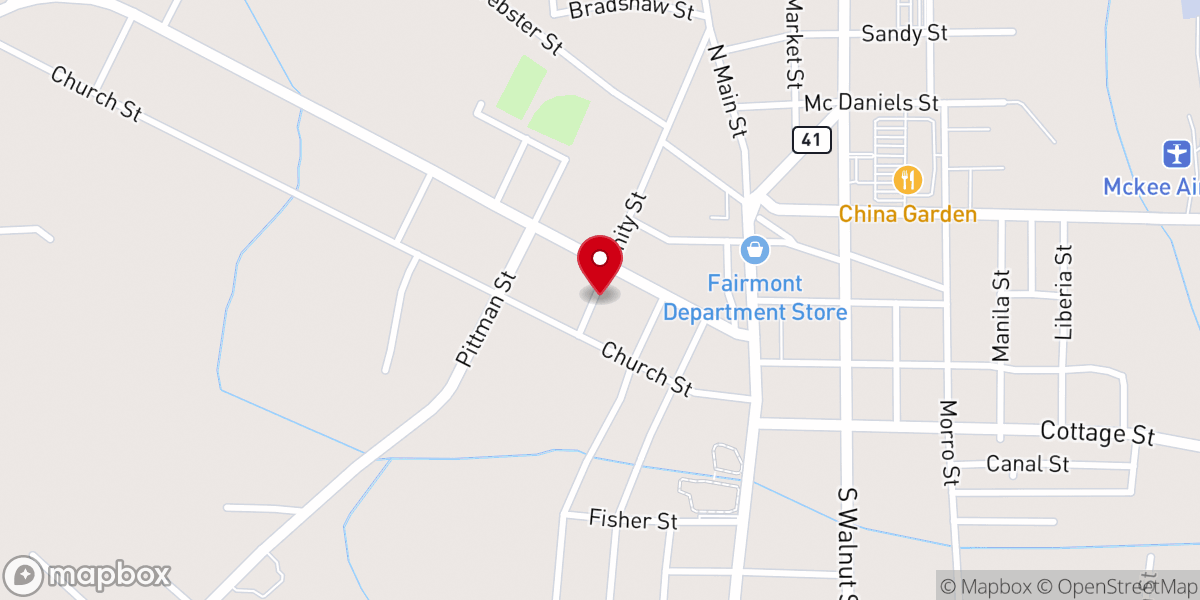 Map showing location of Trinity Methodist Church