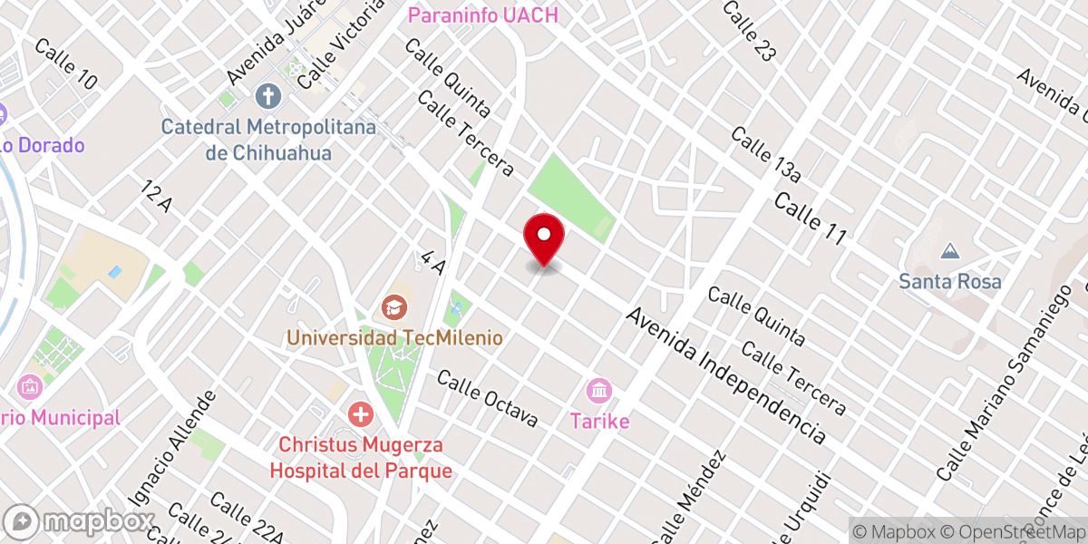 Map showing location of Iglesia Cristiana Sion