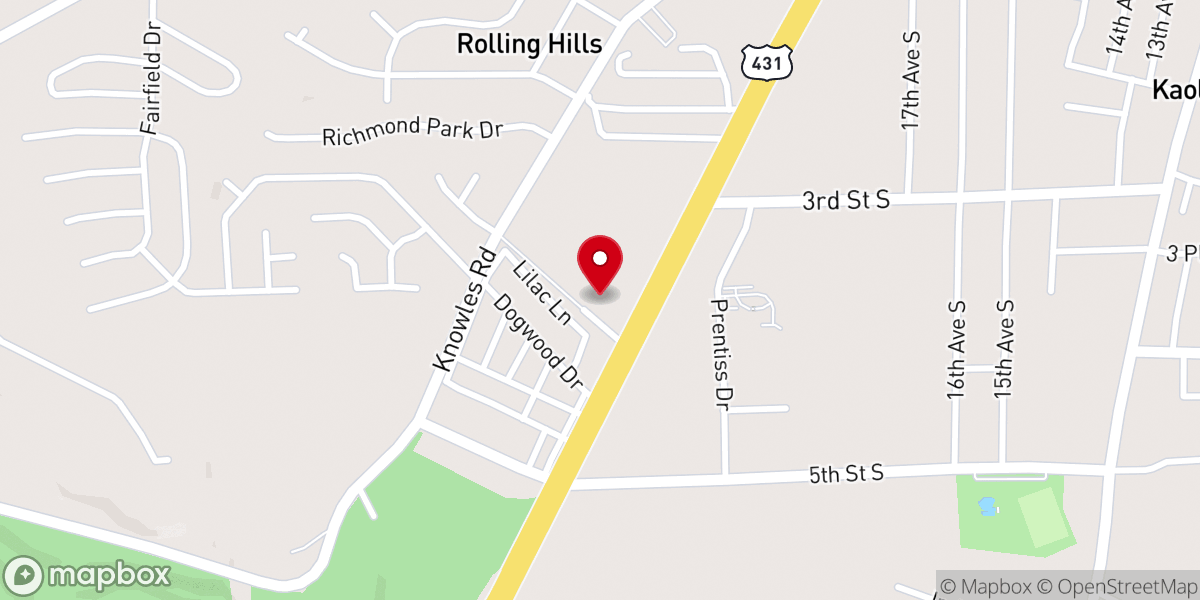 Map showing location of United Baptist Church