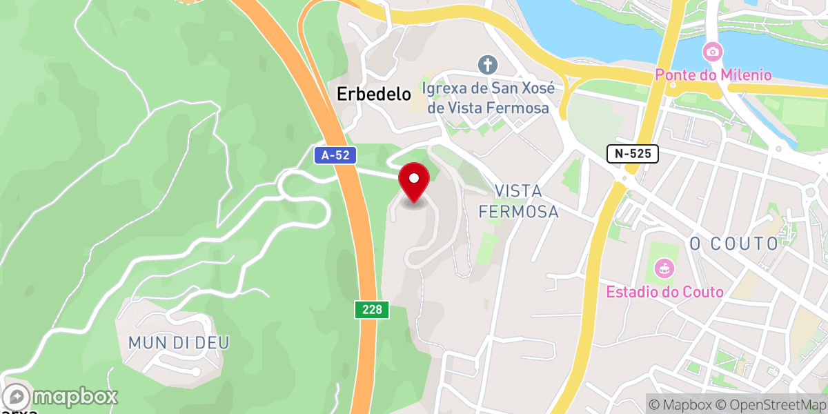Map showing location of Archivo Histórico Diocesano de Ourense