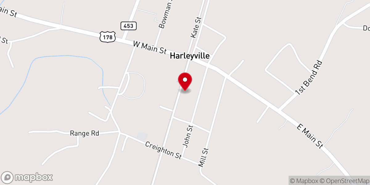 Map showing location of Jerusalem United Methodist Church