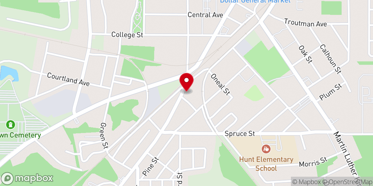 Map showing location of Union Baptist Church