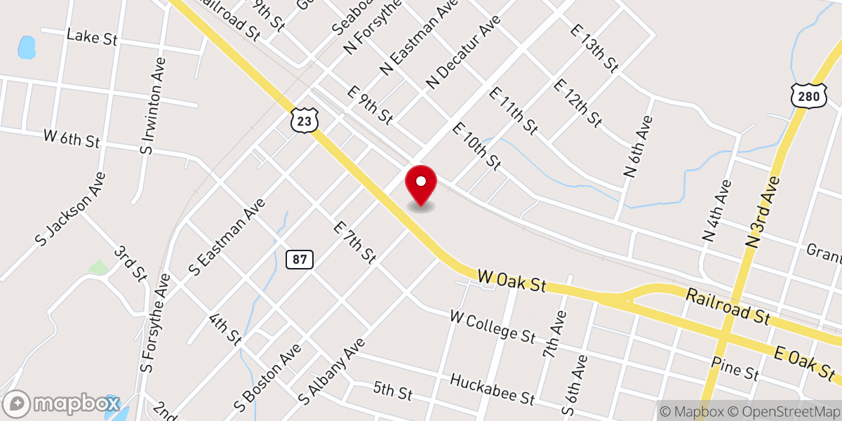 Map showing location of Greater Life Ministries