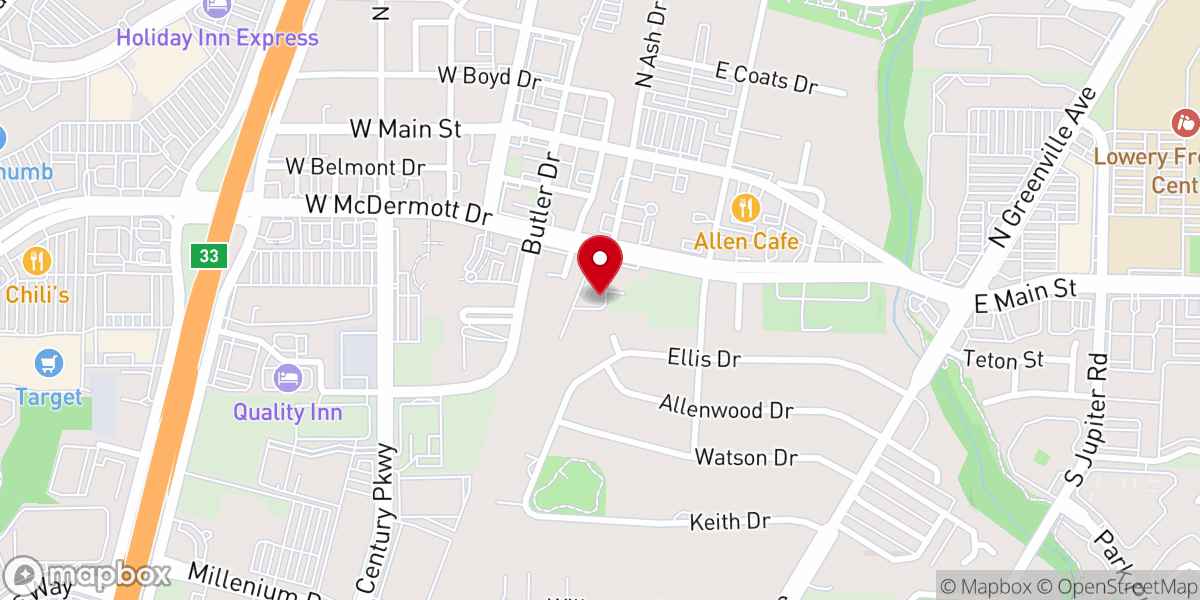 Map showing location of RCCG New Life Church - Allen