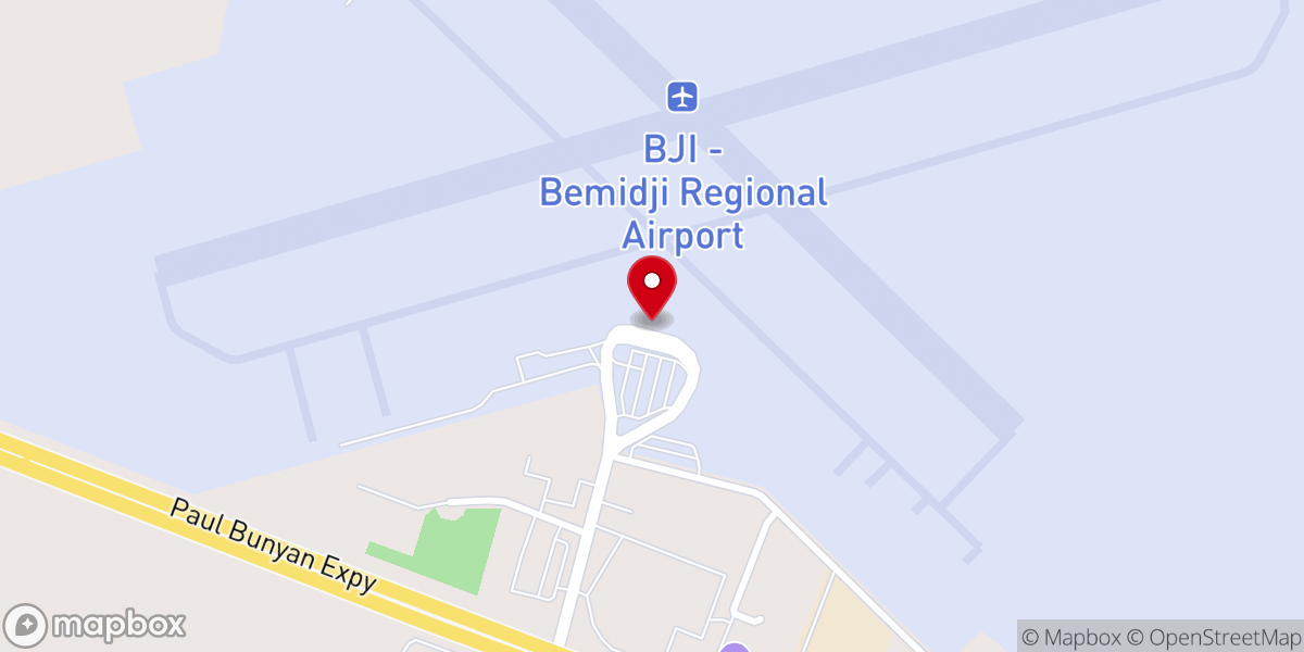 Map showing location of Bemidji Regional Airport