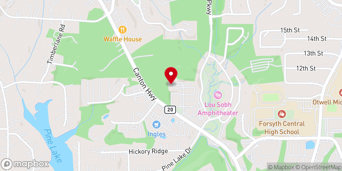 Map showing location of Highlands Church