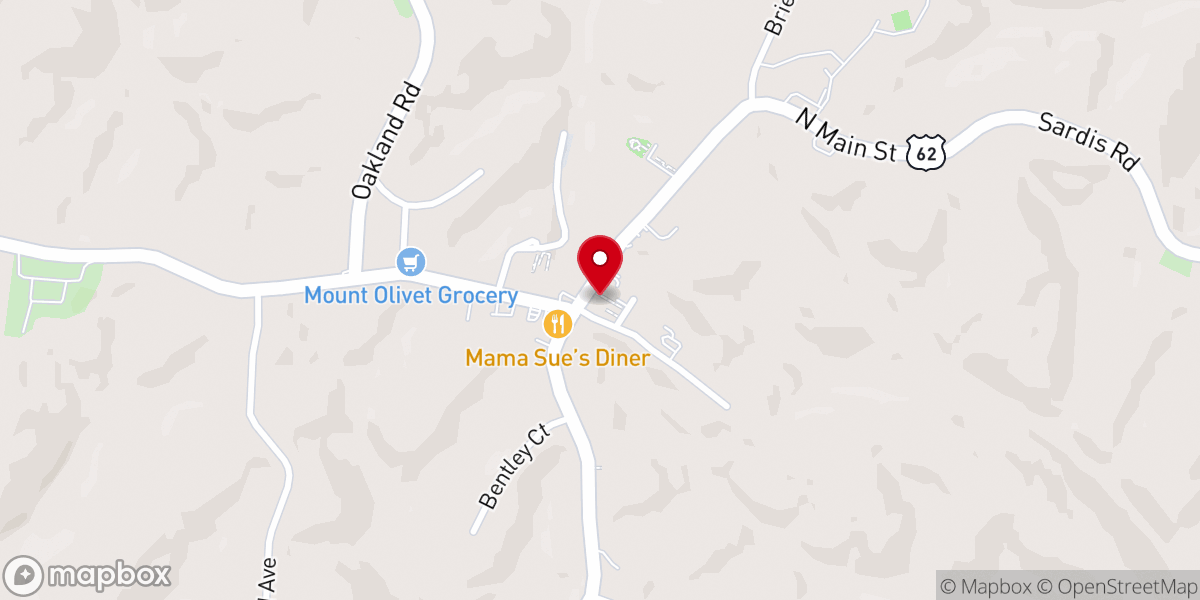 Map showing location of Mount Olivet United Methodist Church