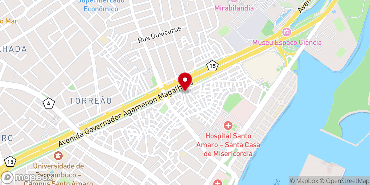 Map showing location of Igreja Pentecostal Monte Santo