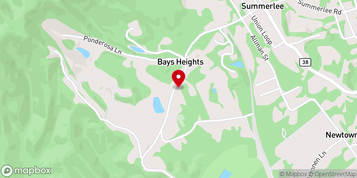 Map showing location of Summerlee Wesleyan Church