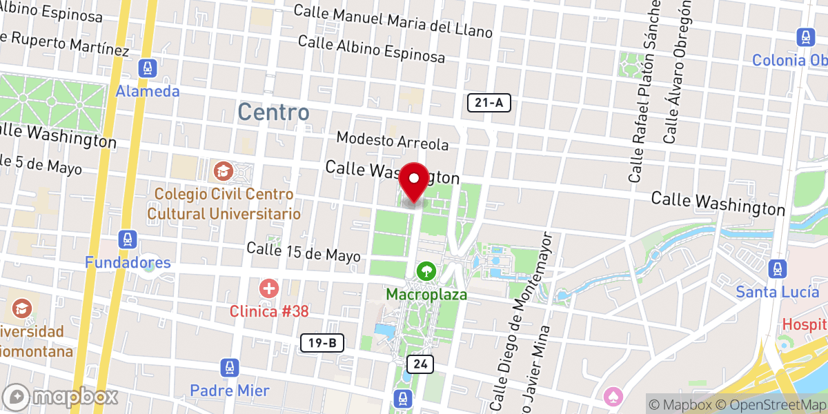 Map showing location of Santuario y Parroquia del Sagrado Corazón de Jesús